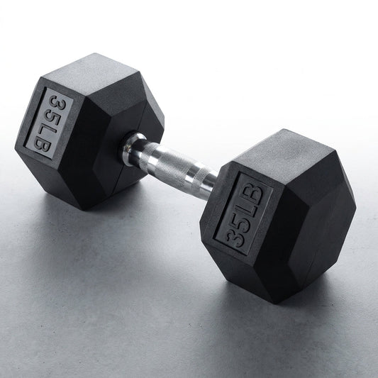 TitanForge Elite Hex 35LB Dumbbell — Studio Shot