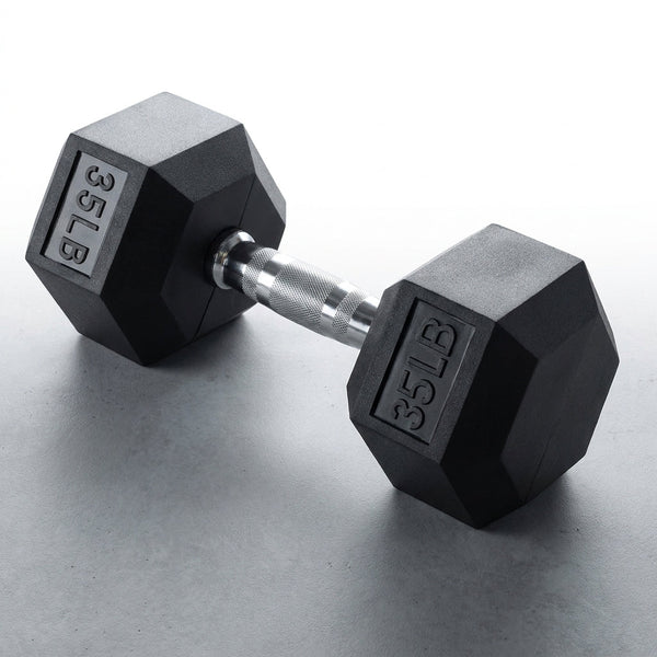 TitanForge Elite Hex 35LB Dumbbell — Studio Shot