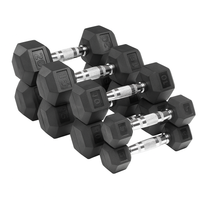 Hex Dumbbell Designed for Serious Training, 35LB Solid Cast Iron, Virgin Rubber Coating, Knurled Steel Handle
